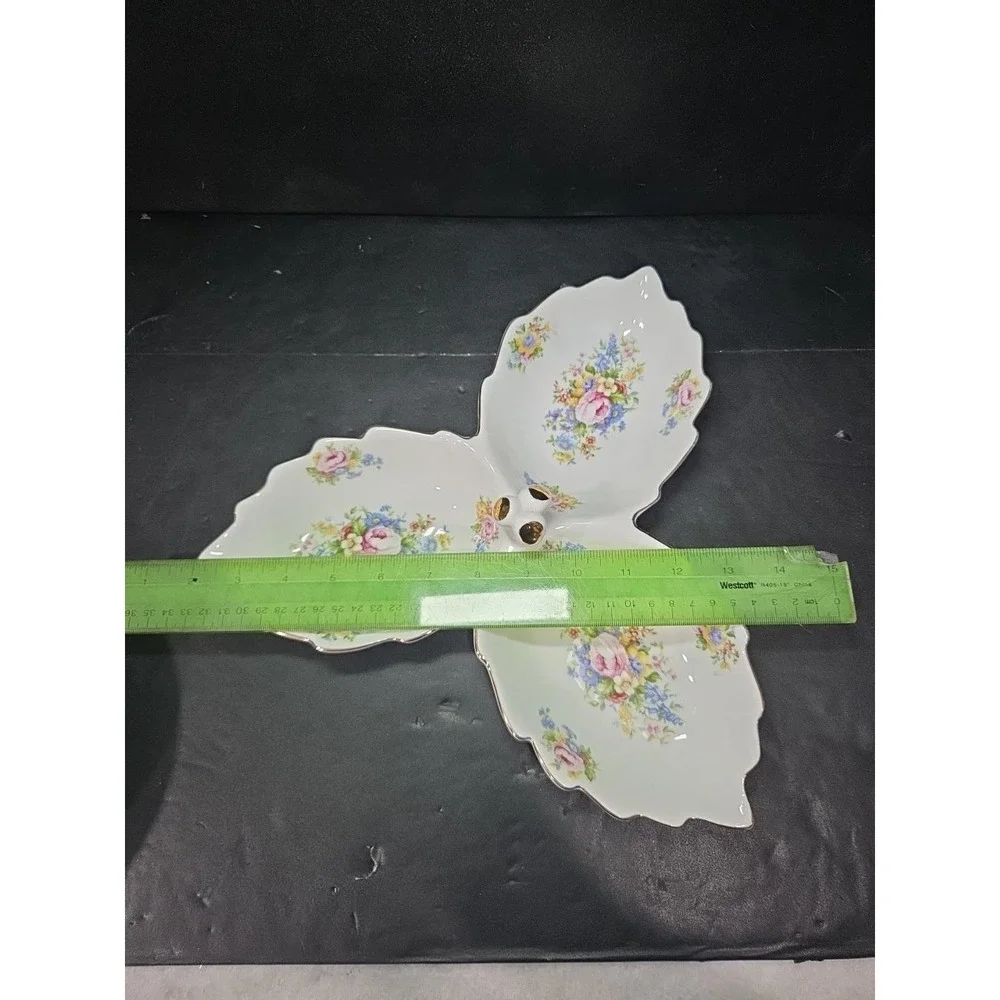 Godinger Antique Reflections 3-Part Serving Dish, Silver Tone Divided Tray‎